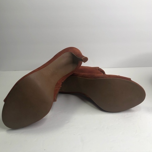 Sergio Zelcer Cognac Heels Peep Toe Shoes #8 - Picture 5 of 9